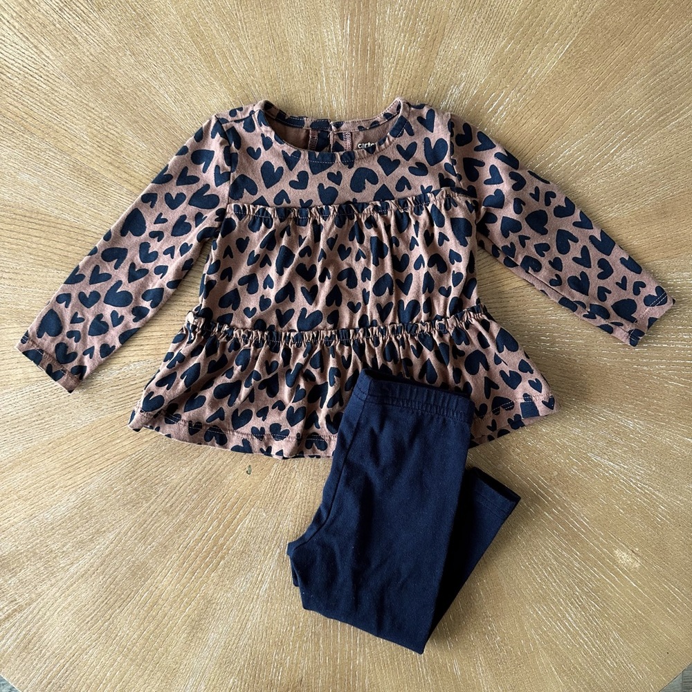 Carter’s Heart Patterned Kids Top and Pants Set